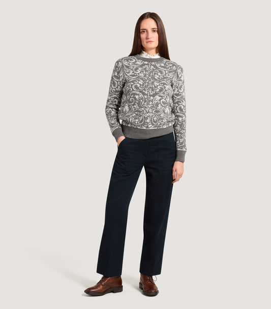 Women's Cotton Patch Pocket Trousers in Midnight