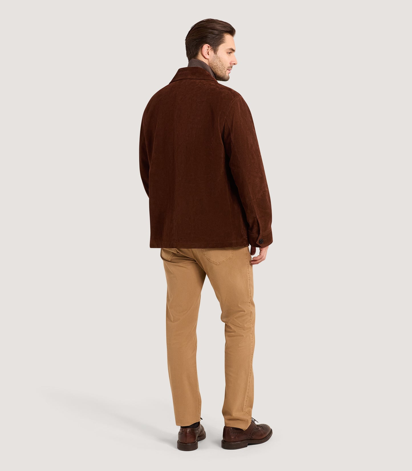 Men's Suede Lyall Jacket in Coffee