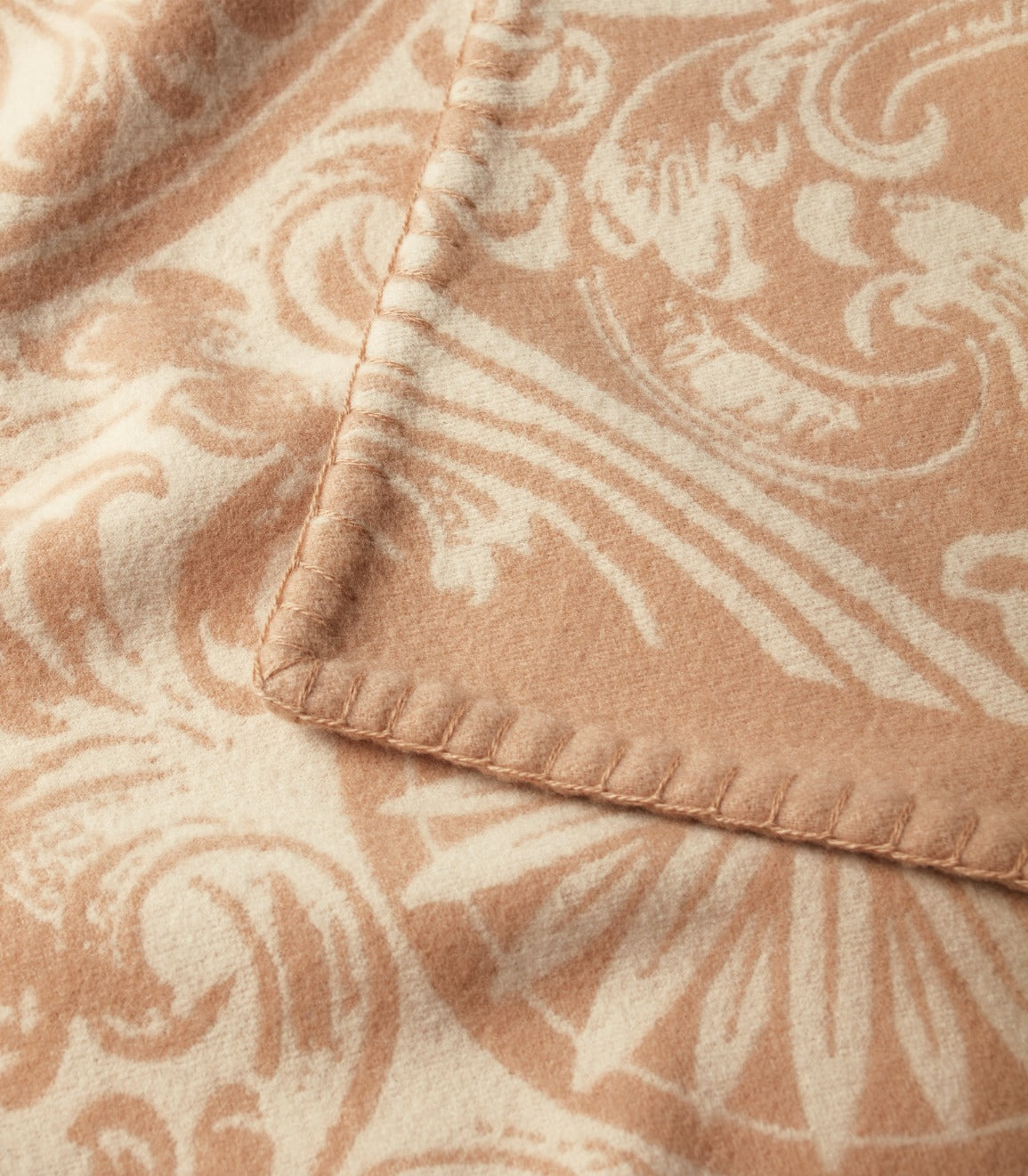 Women's Rose and Scroll Poncho in Camel