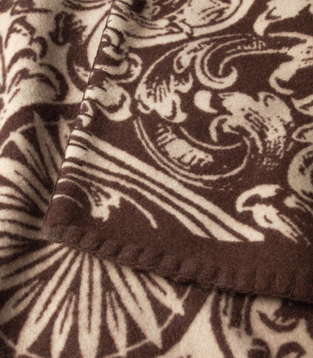 Women's Rose and Scroll Poncho in Chocolate
