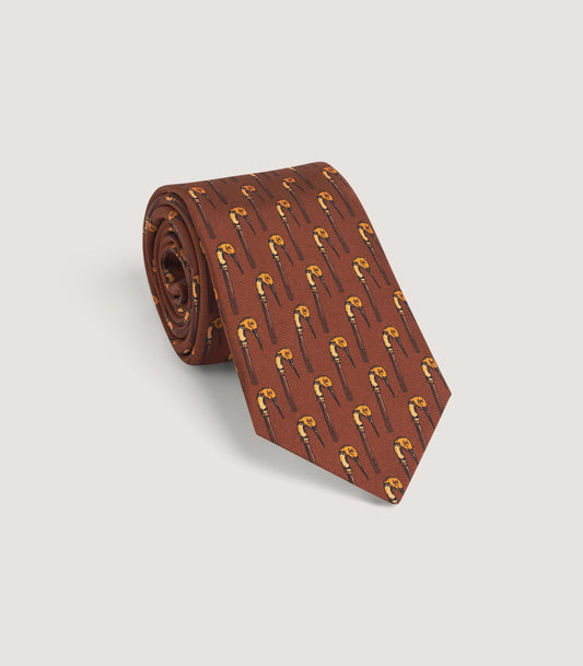 Carved Curlew Tie In Camel