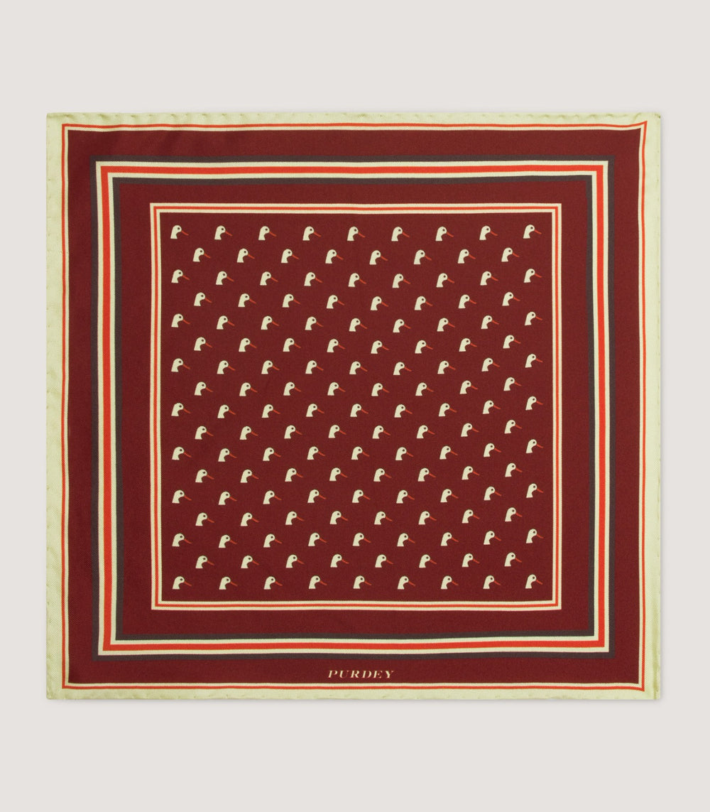 Dapper Duck Pocket Square in Dark Red