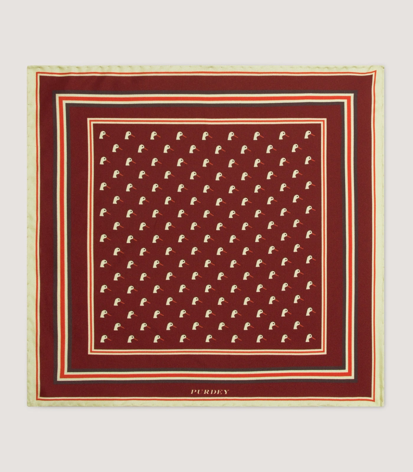 Dapper Duck Pocket Square in Dark Red