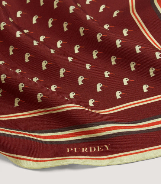 Dapper Duck Pocket Square in Dark Red