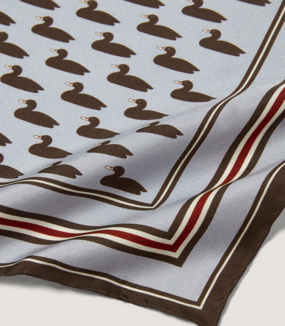 Decoy Duck Pocket Square in Sky Blue