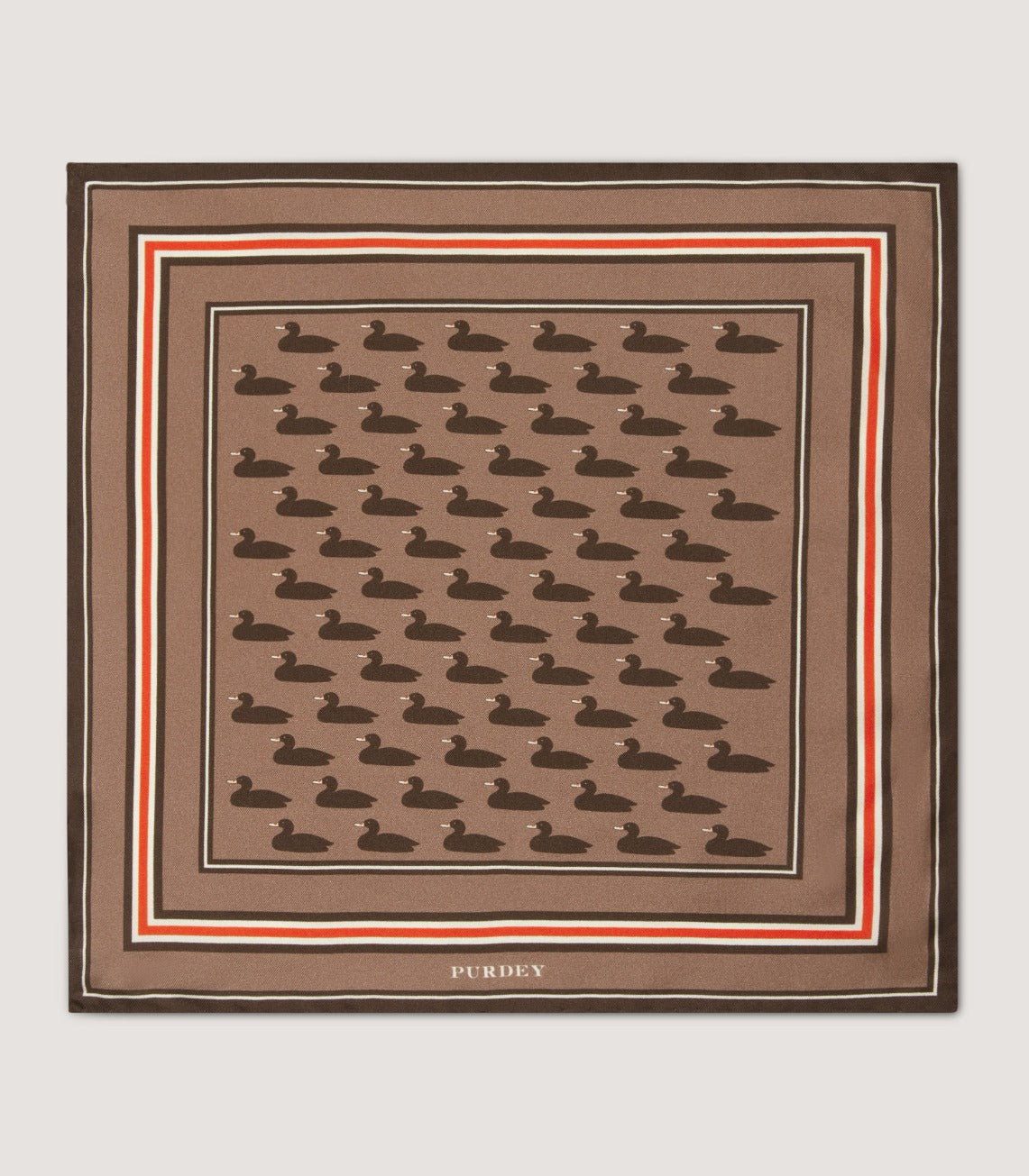 Decoy Duck Pocket Square in Taupe