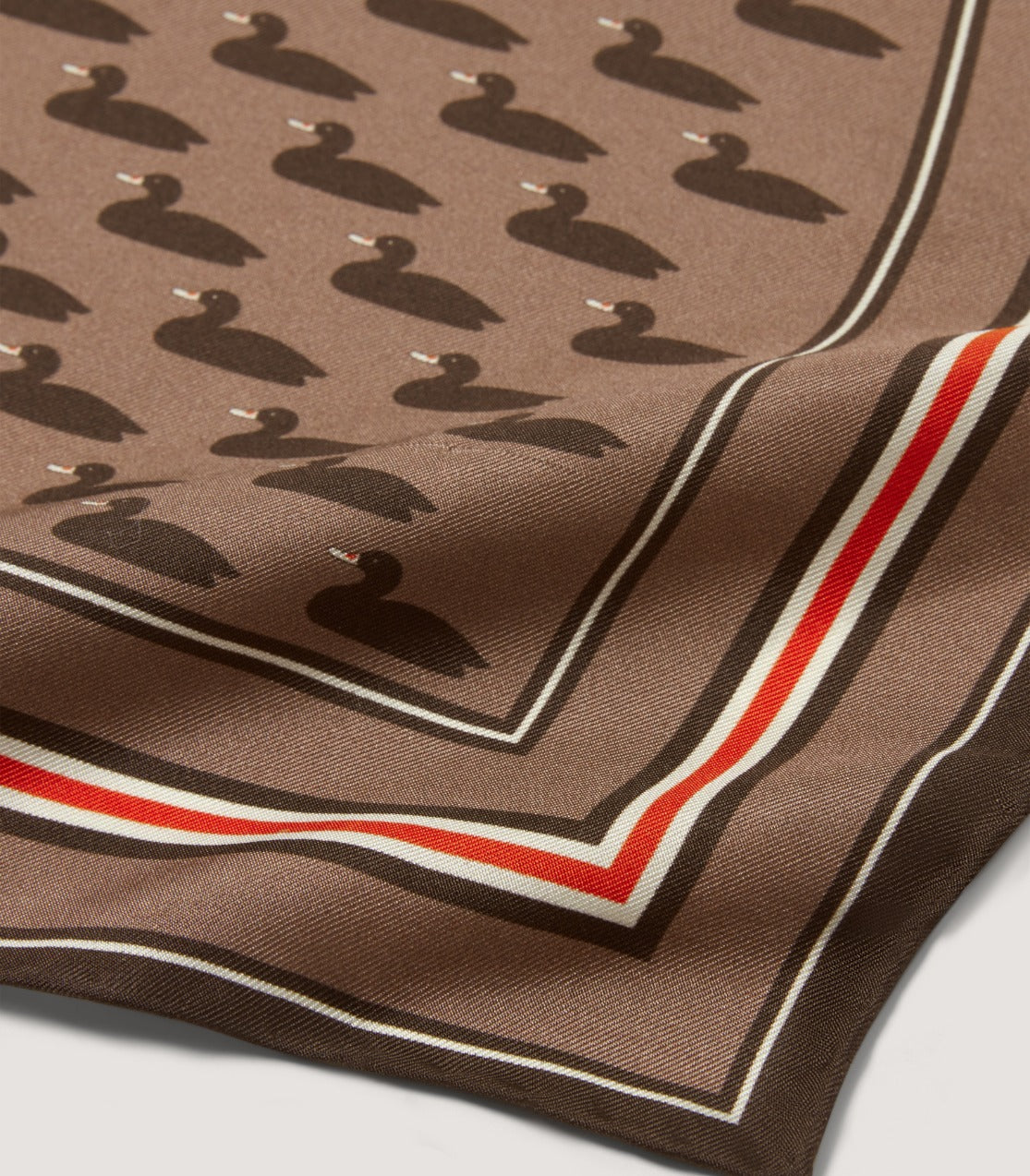 Decoy Duck Pocket Square in Taupe