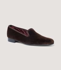 Men's Velvet Slipper in Dark Brown