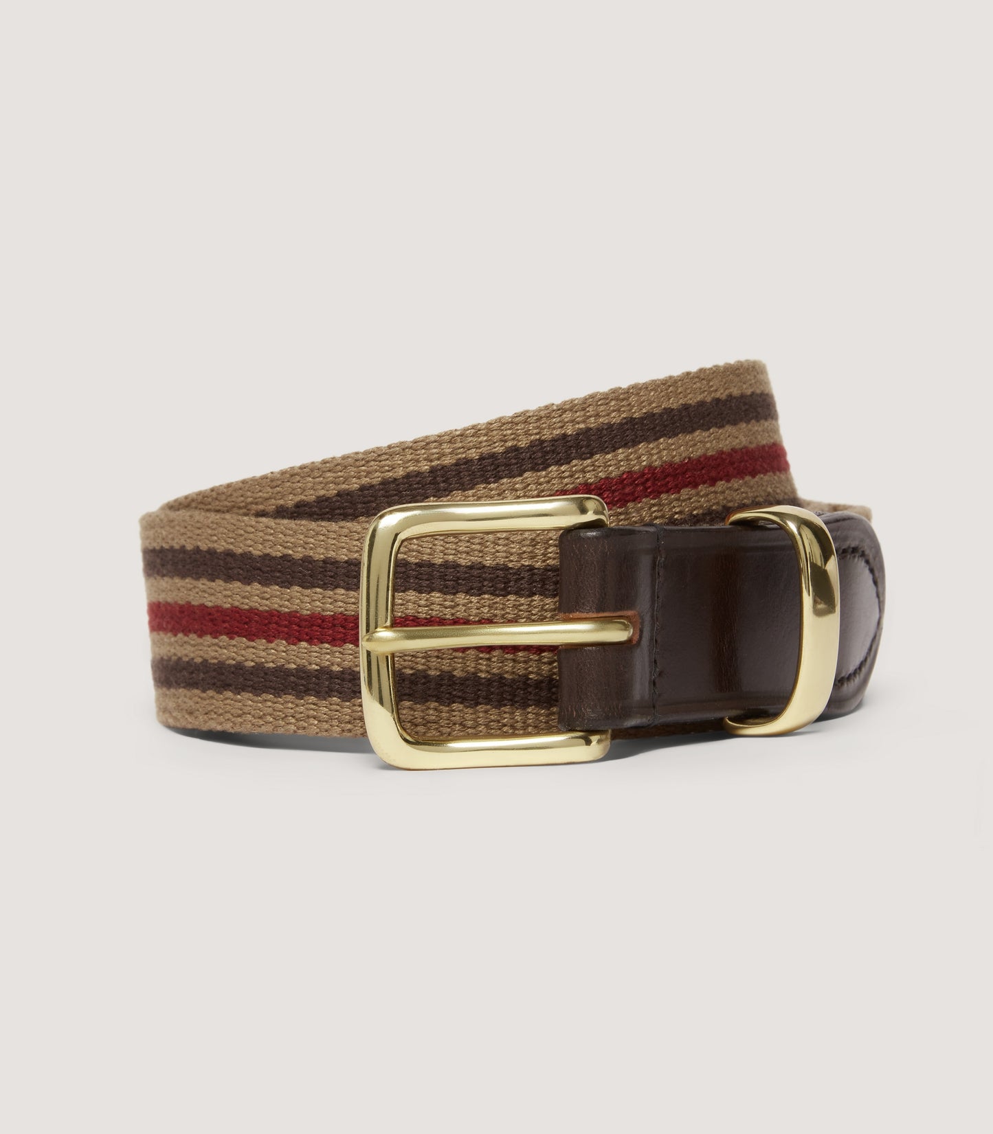 Men's Canvas Webbing Belt in Khaki