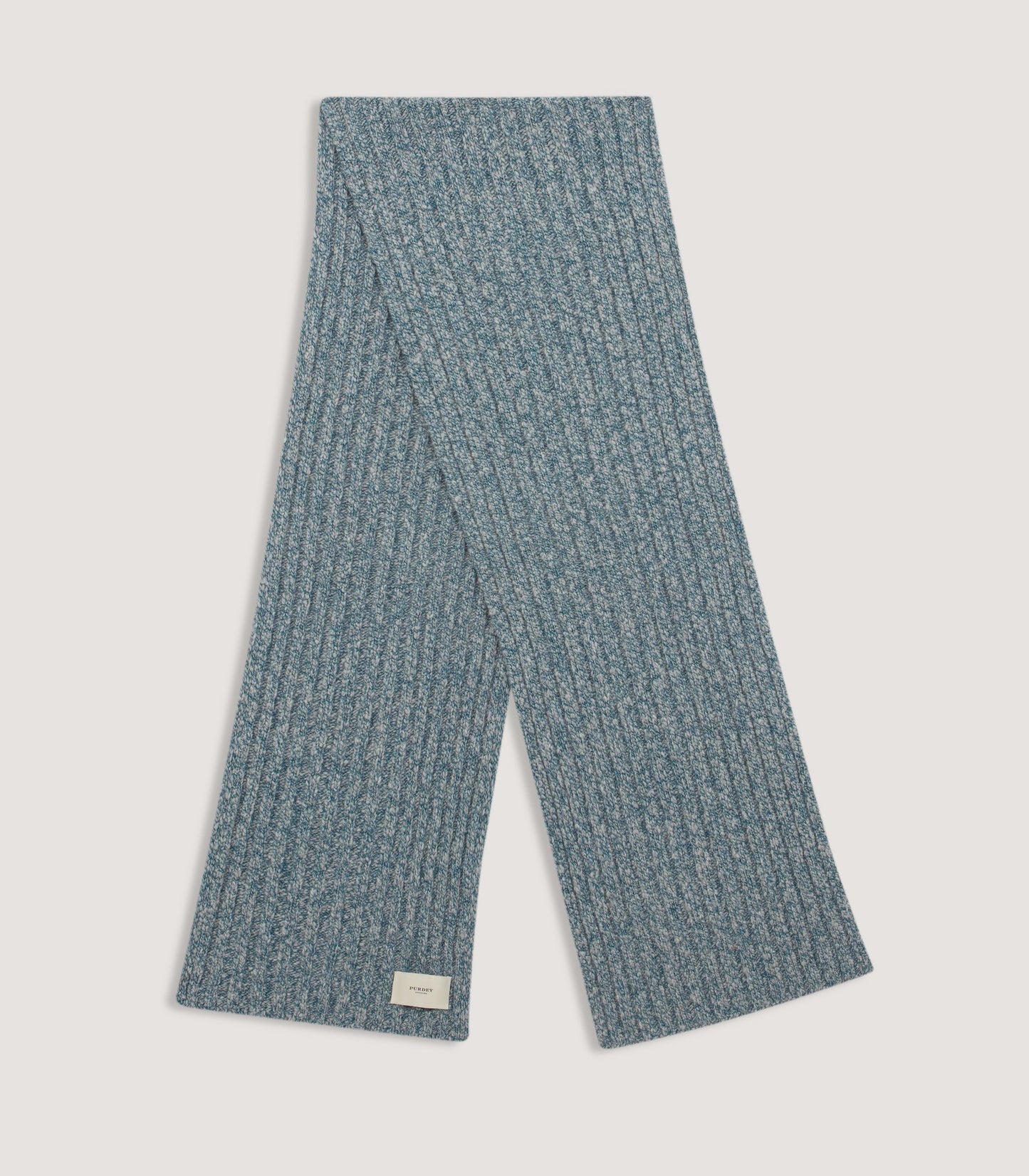 Melange Ribbed Scarf in Ocean
