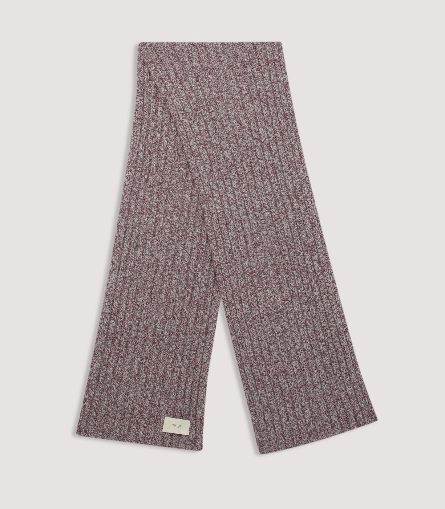 Melange Ribbed Scarf in Audley Red