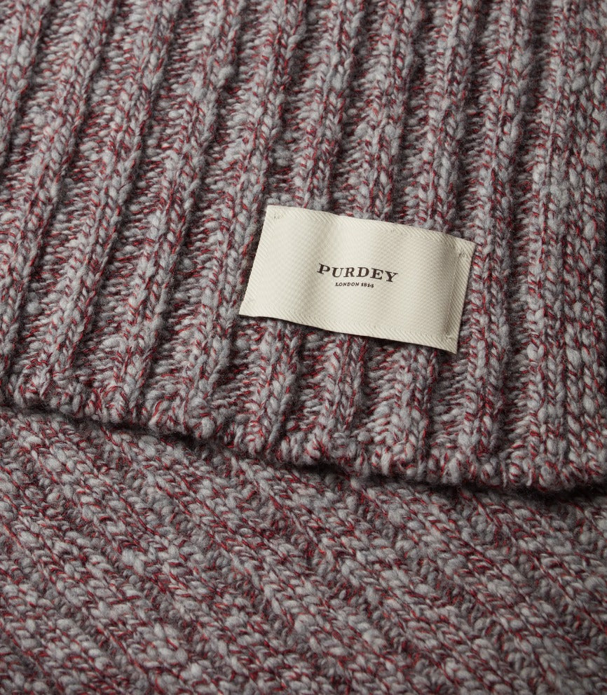 Melange Ribbed Scarf in Audley Red