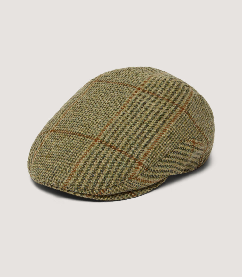 Litton Short Peaked Tweed Cap in Russel Check