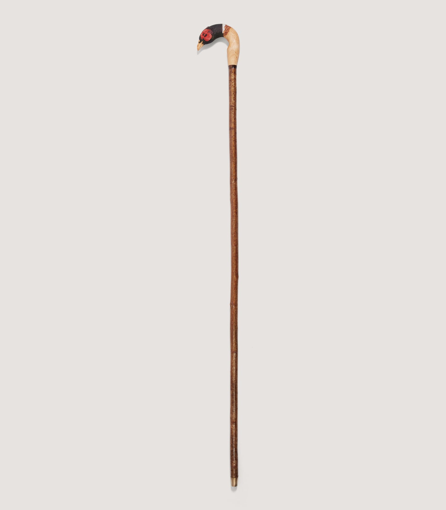 Hand Carved Cock Pheasant Apple Walking Stick