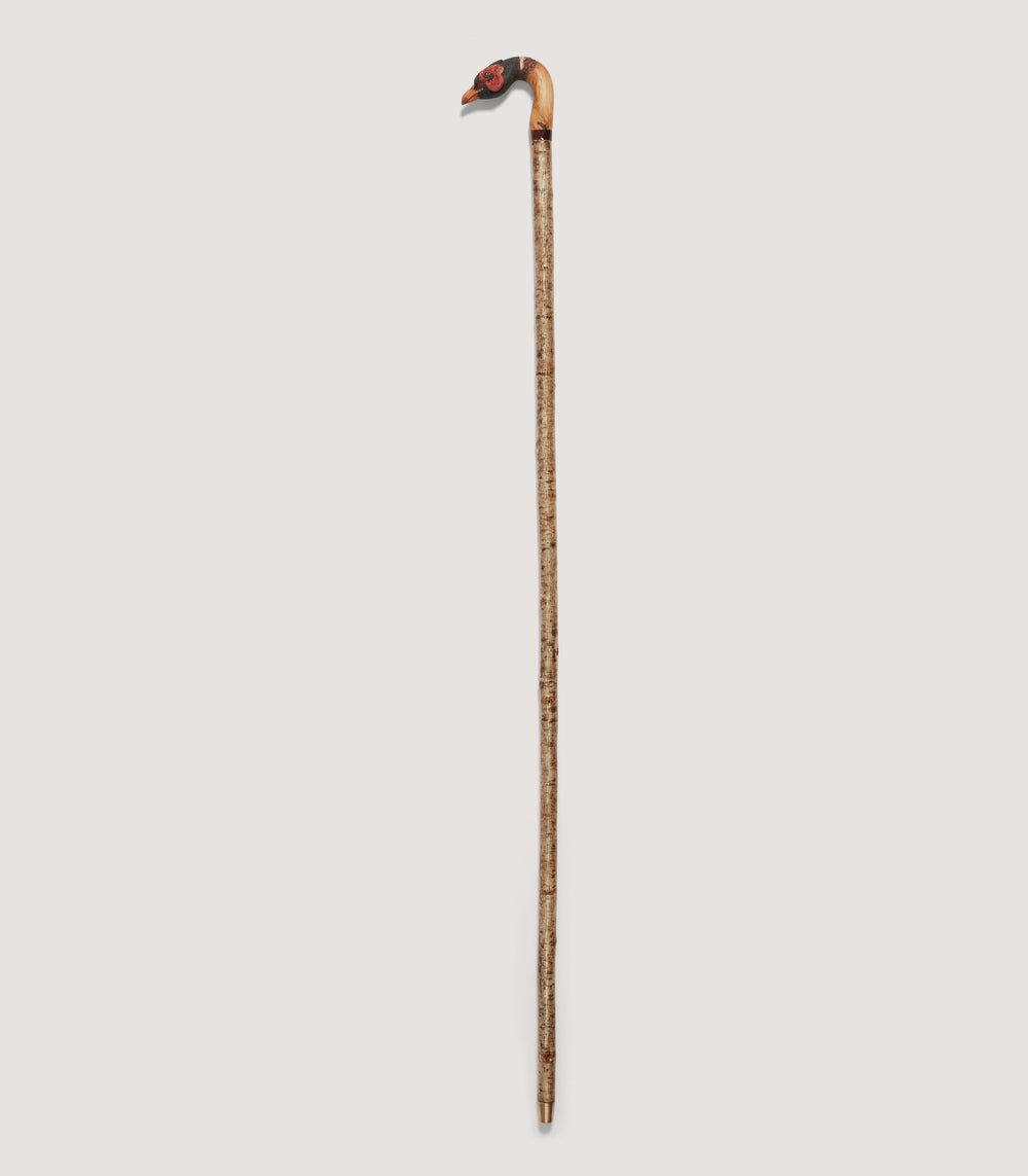 Hand Carved Pheasant Alder Walking Stick