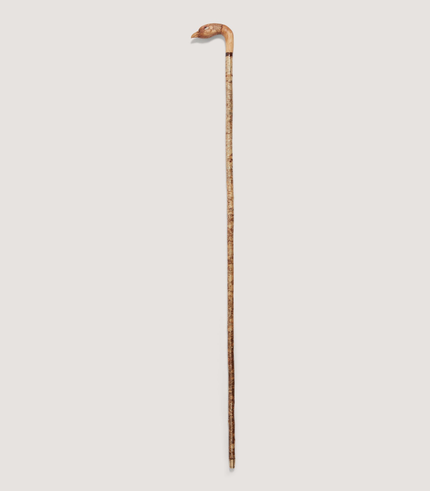 Hand Carved Hen Pheasant Head Alder Walking Stick
