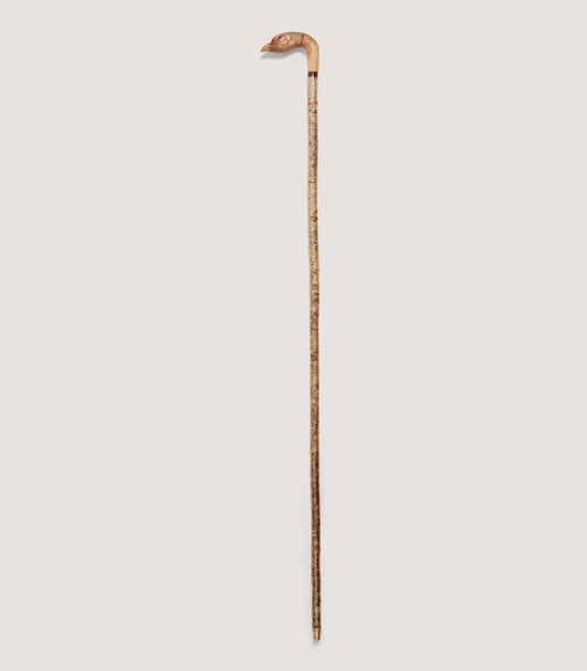 Hand Carved Hen Pheasant Head Alder Walking Stick