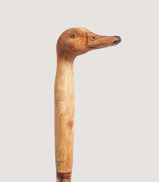 Hand Carved Mallard Duck Head Sycamore Walking Stick
