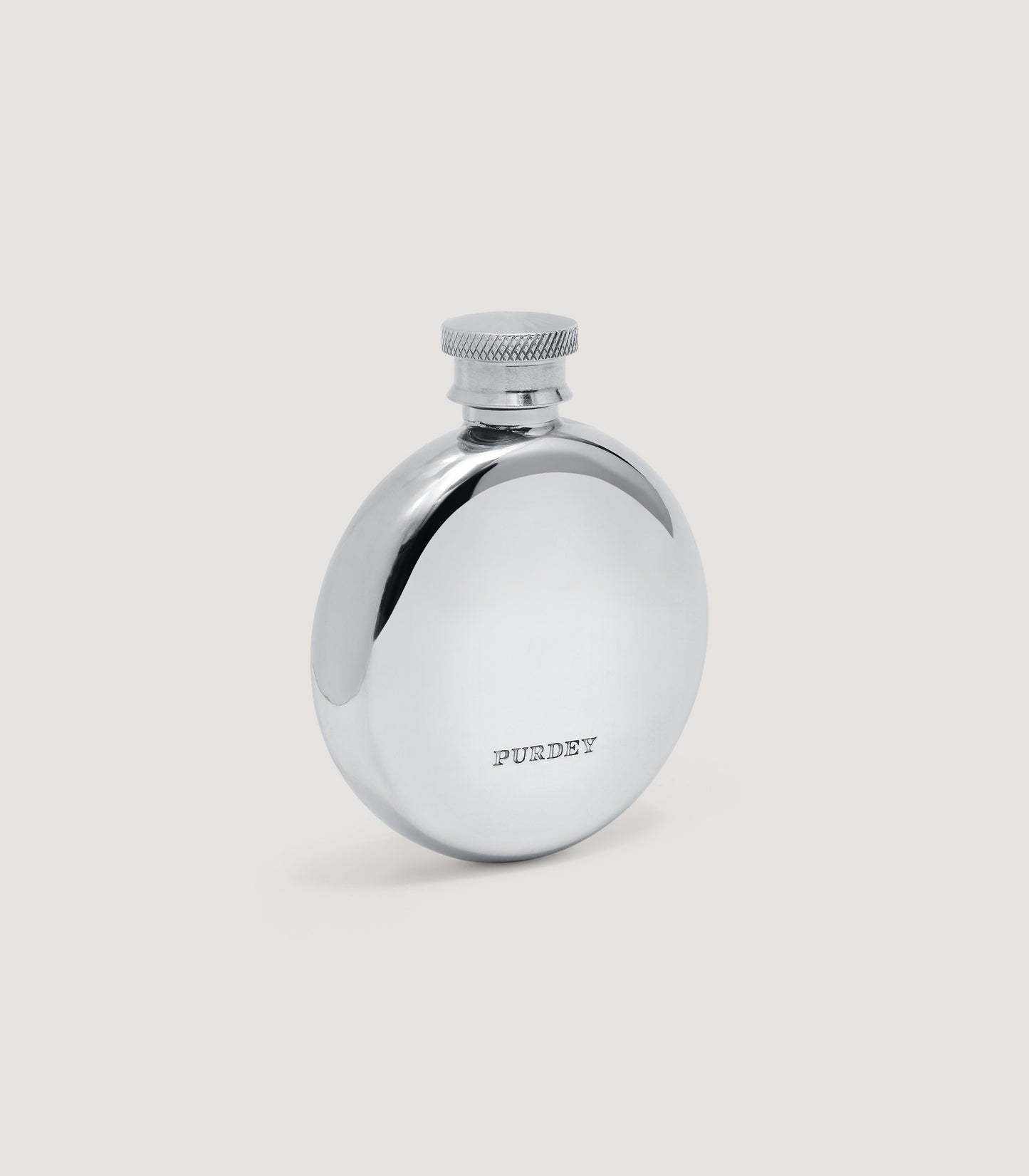 Small Round Grouse Engraved Pewter Flask