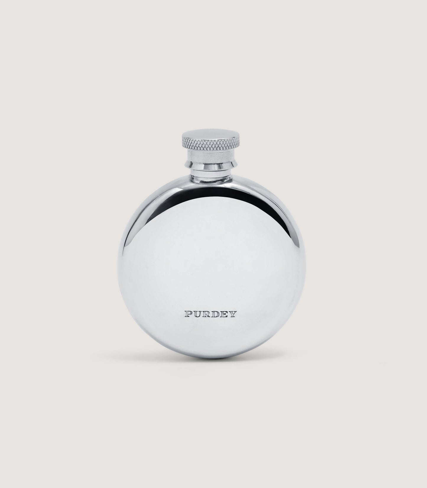 Small Round Grouse Engraved Pewter Flask