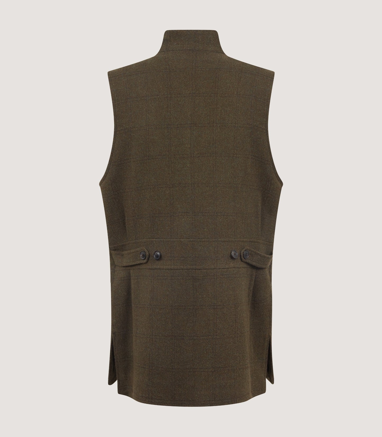 Men's High Collar Tweed Shooting Vest in Frederick Box Check