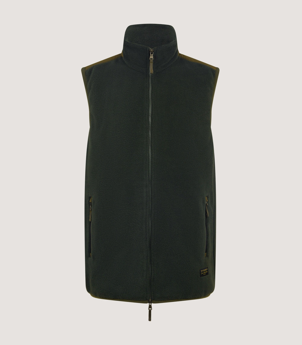 Men's Fleece Gilet in Loden