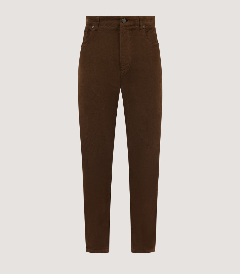 Men's Five Pocket Corduroy Trousers in Forest Green