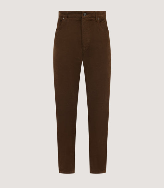 Men's Five Pocket Corduroy Trousers in Forest Green