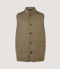 Men's Clarges Knit and Fabric Hybrid Gilet in Cairn Tweed