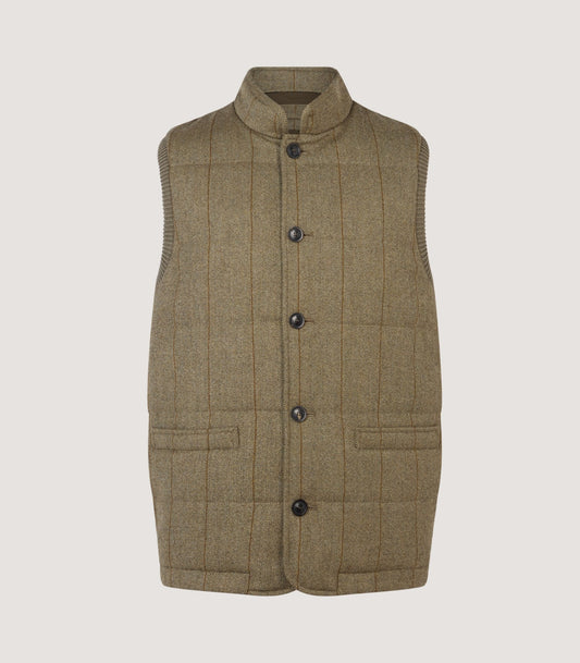 Men's Clarges Knit and Fabric Hybrid Gilet in Cairn Tweed