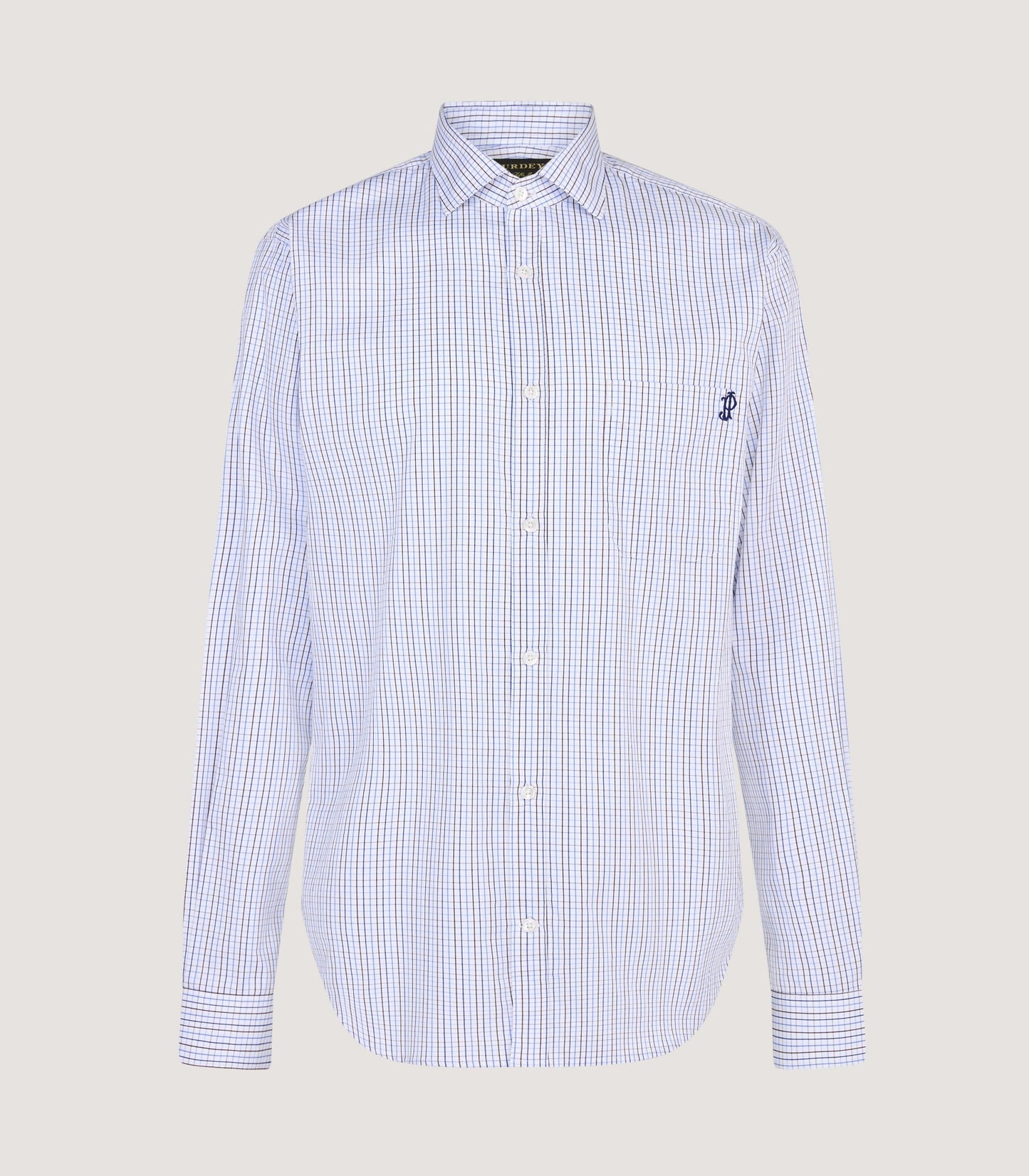 Men's Shooting Small Tattersall Shirt in Cornflower Blue