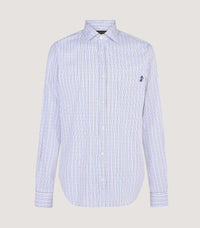Men's Shooting Small Tattersall Shirt in Cornflower Blue