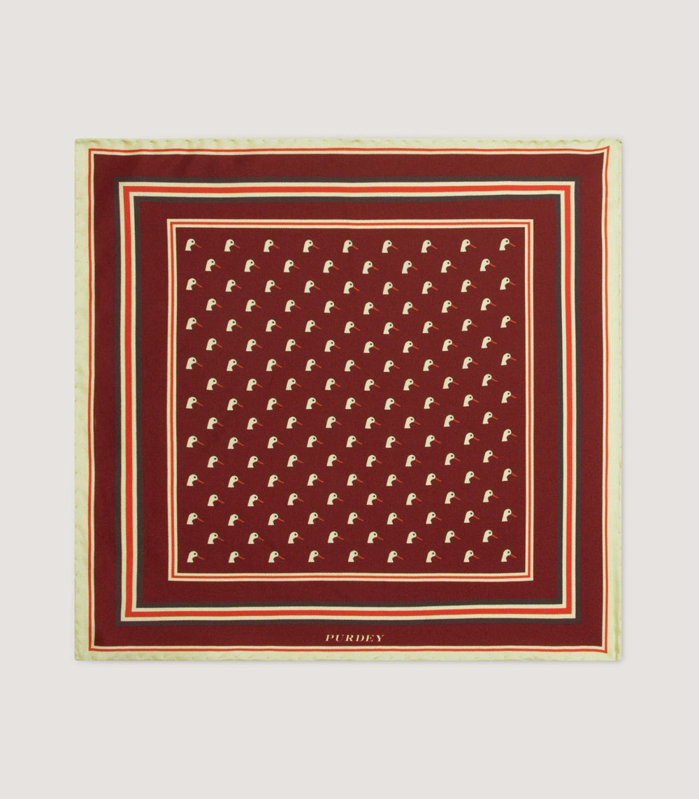 Dapper Duck Pocket Square in Dark Red
