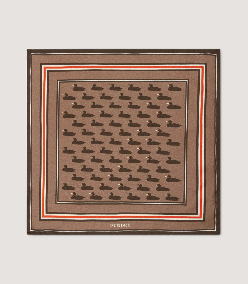 Decoy Duck Pocket Square in Taupe