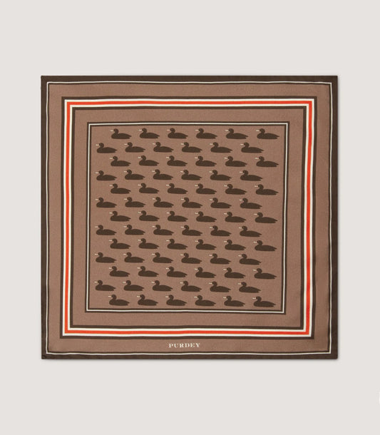 Decoy Duck Pocket Square in Taupe