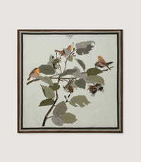 Birds in Nature Silk Scarf in Moss