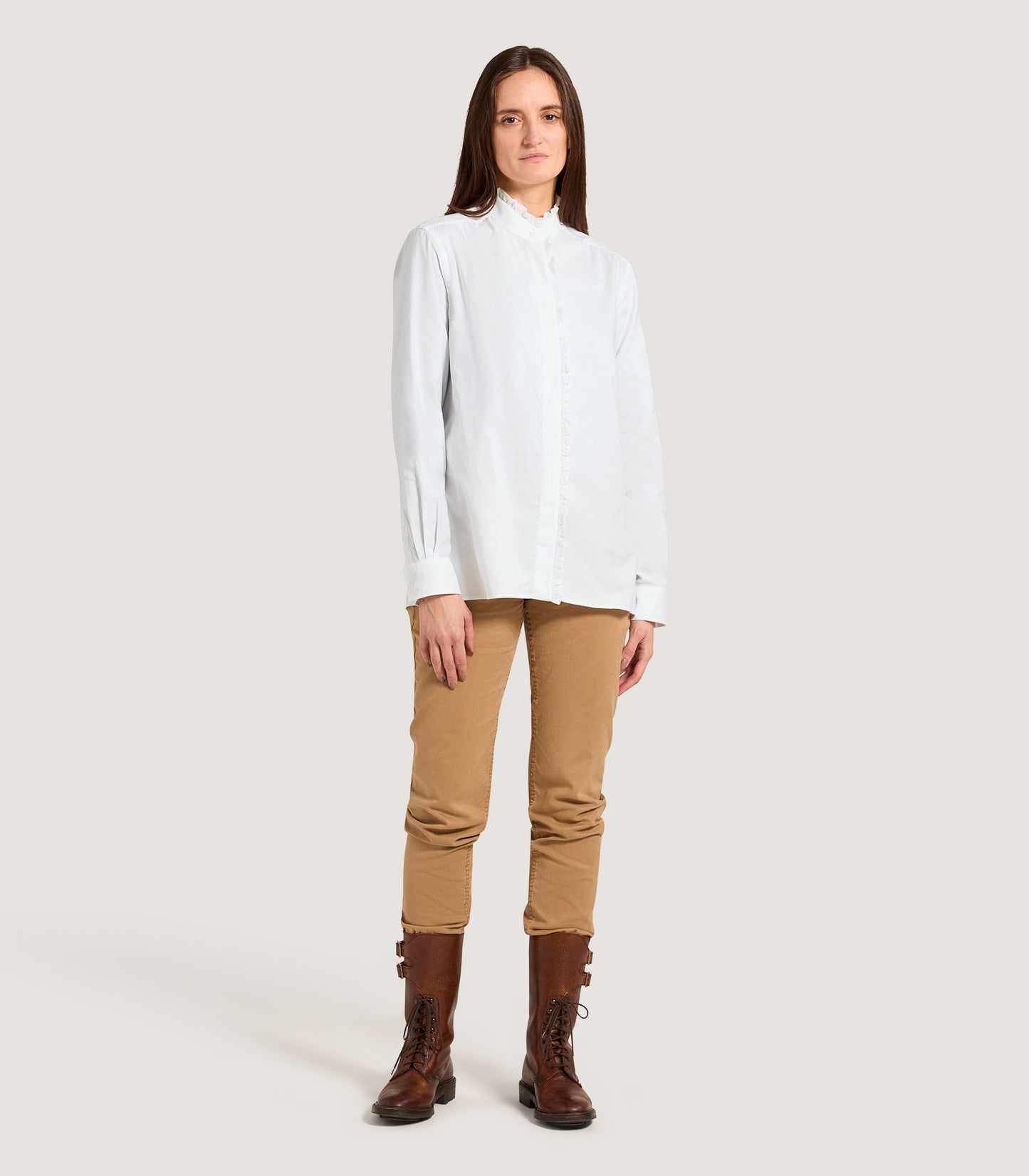 Women's Pie Crust Shirt in White