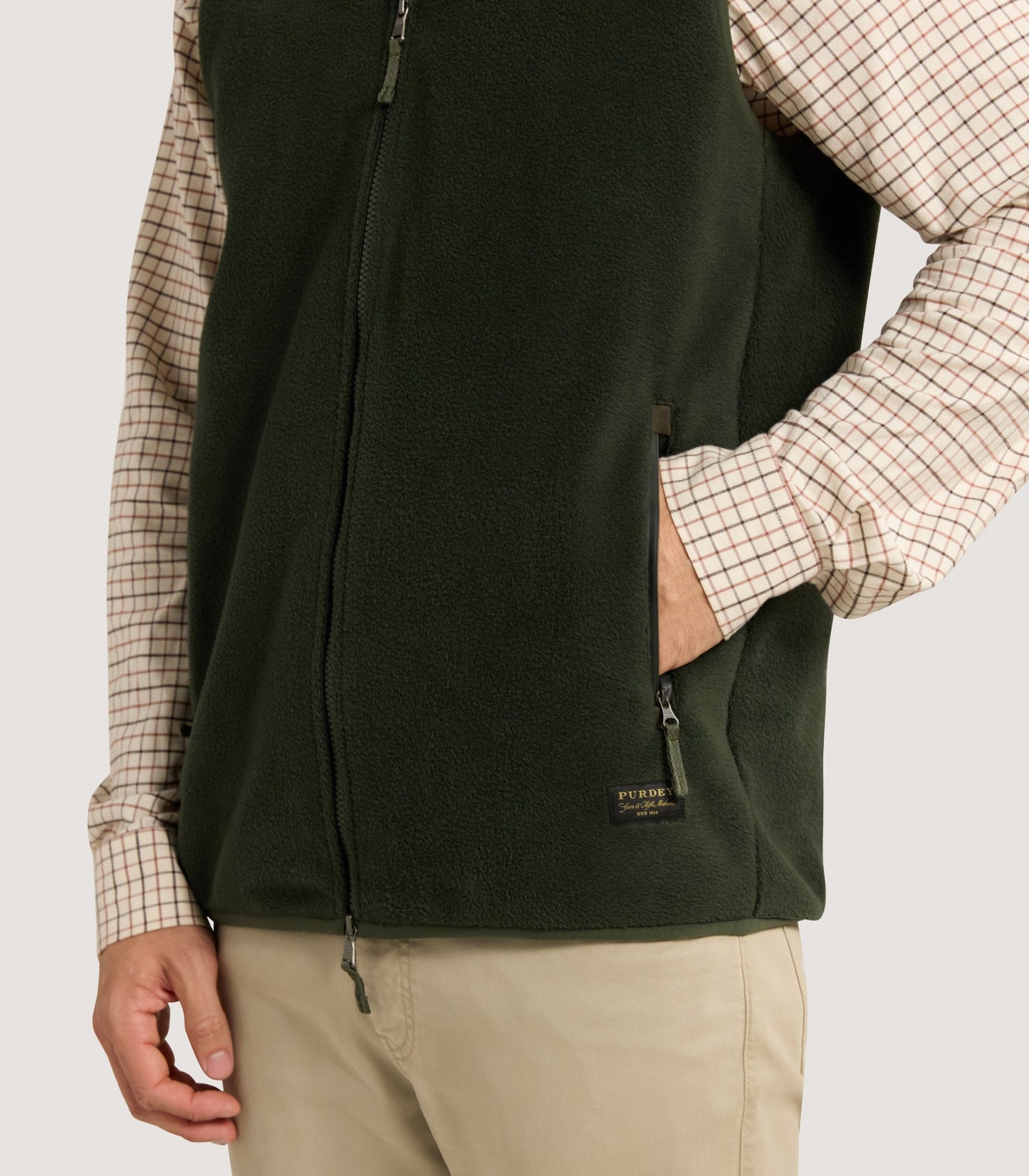Men's Fleece Gilet in Loden