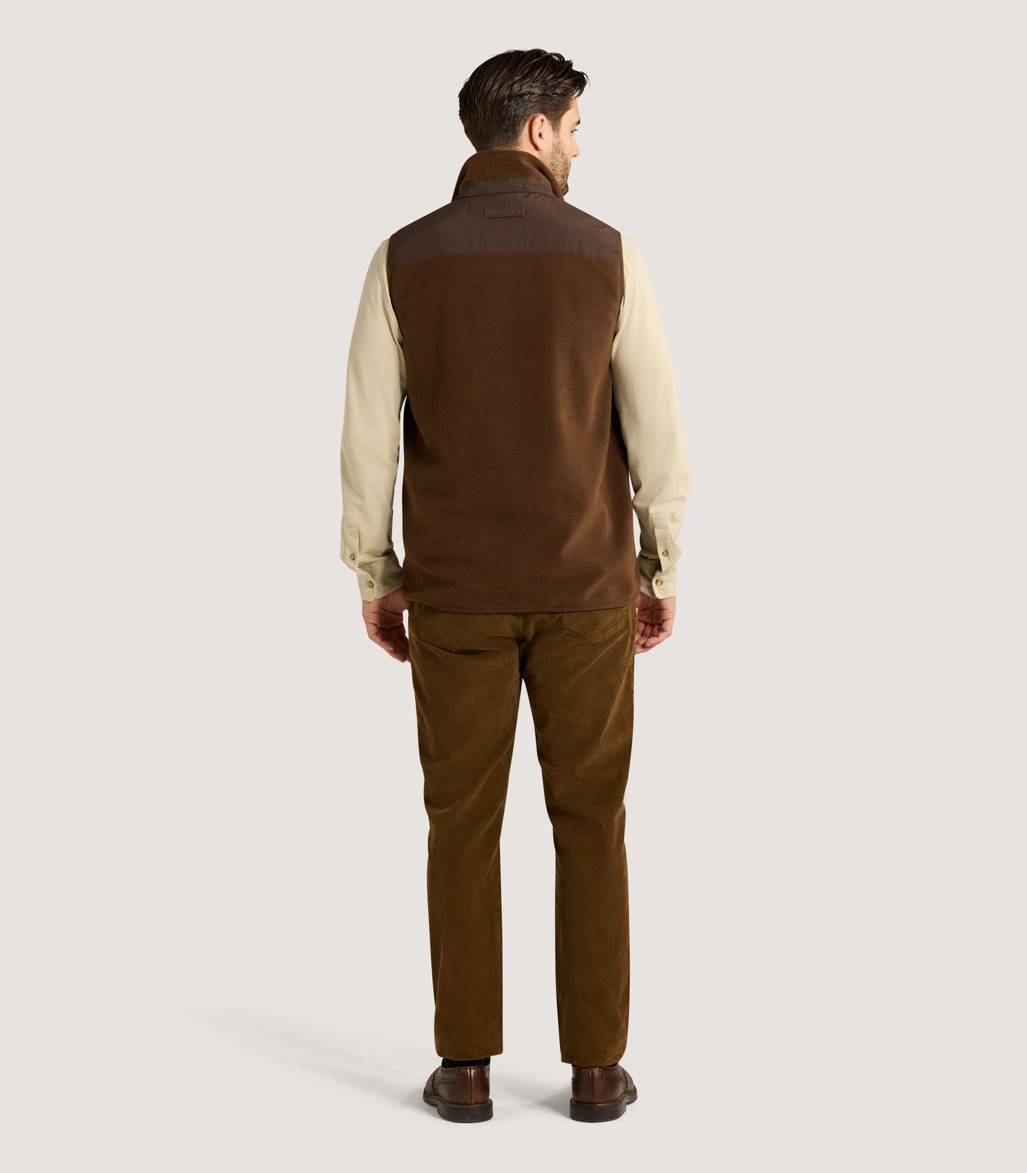 Men's Fleece Gilet in Walnut