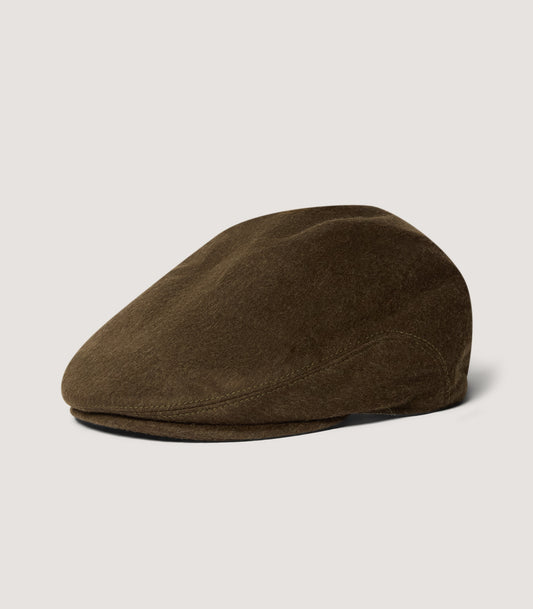 Litton Short Peaked Loden Cap In Loden