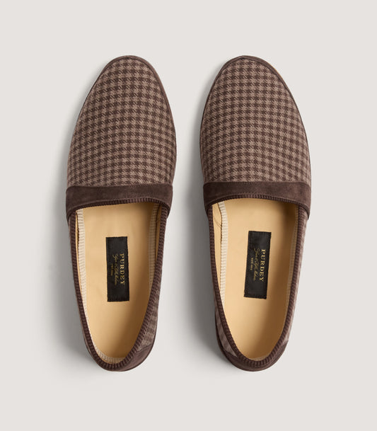 Men's Cashmere Tweed Soft Slipper in Torridon Check
