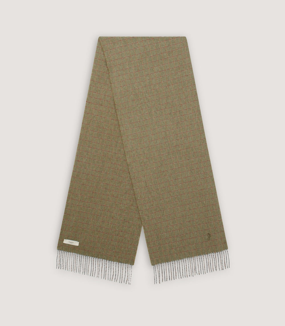 Blair Cashmere Check Scarf in Rust
