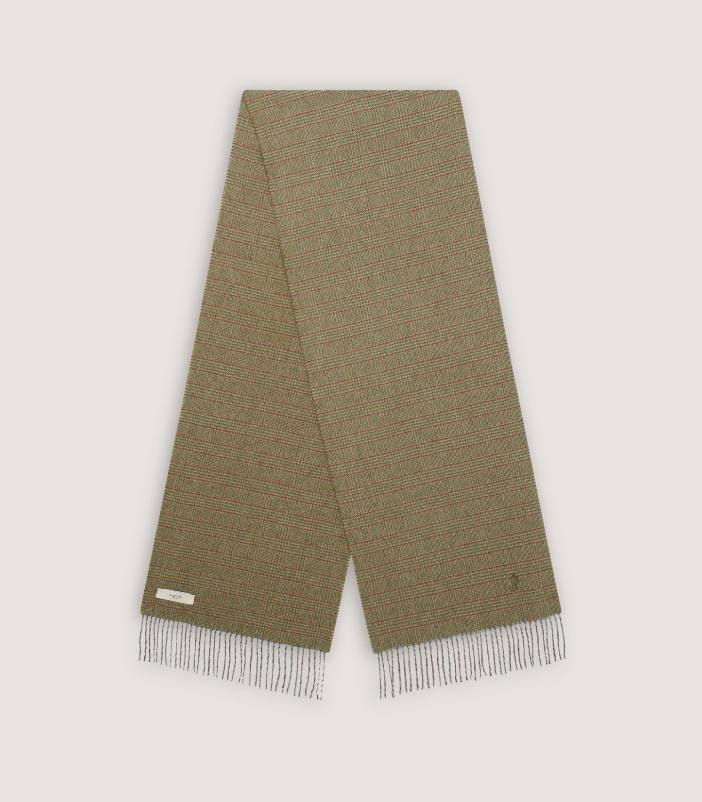 Blair Cashmere Check Scarf in Rust