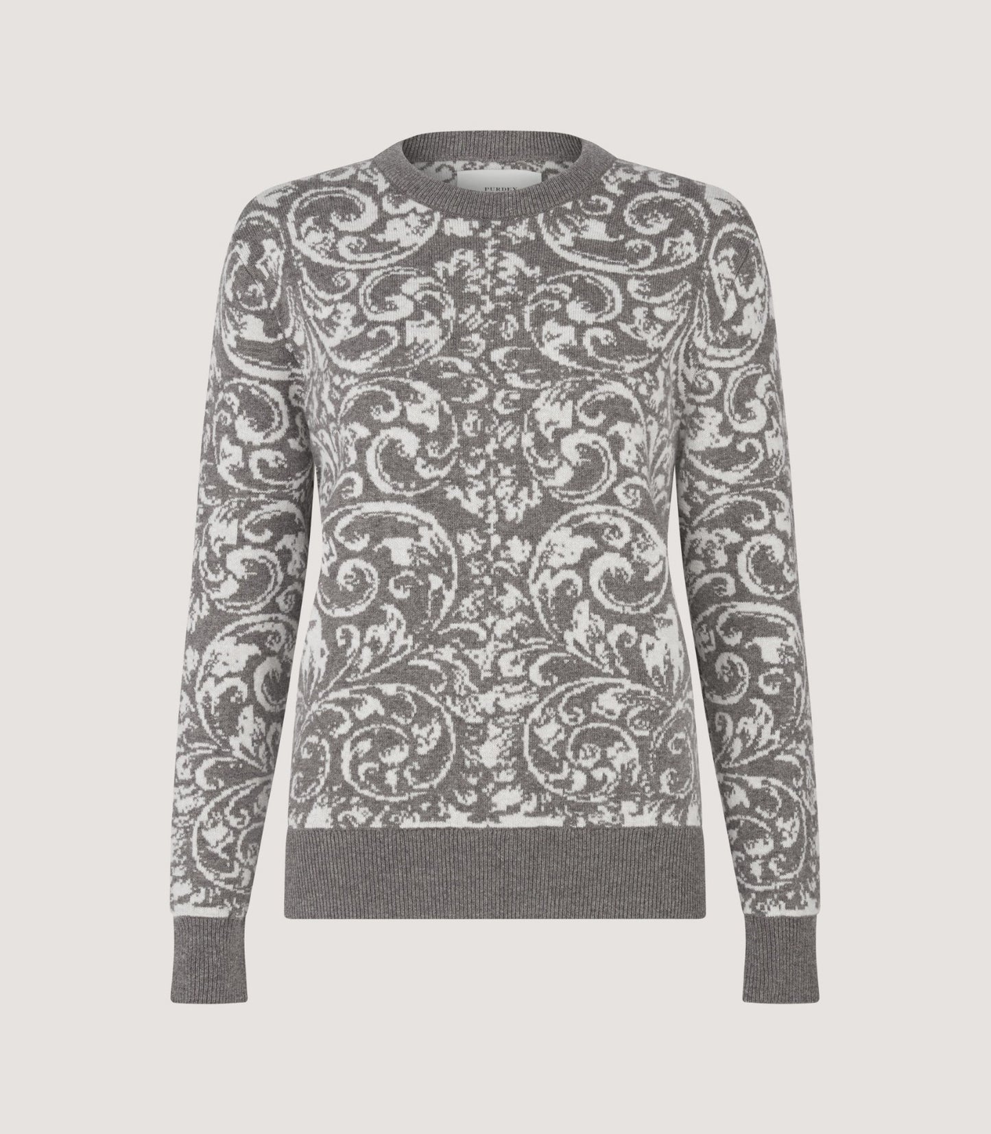 Women's Rose and Scroll Sweater in Hazelnut