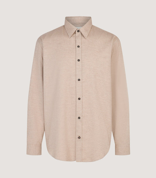 Men's Herringbone Shirt in Camel