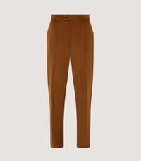 Men's Flat Front Corduroy Trousers in Walnut