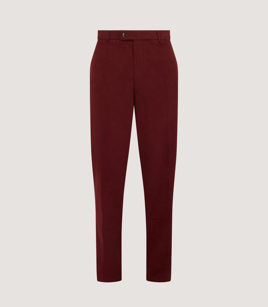 Men's Heavy Twill Flat Front Trousers in Audley Red