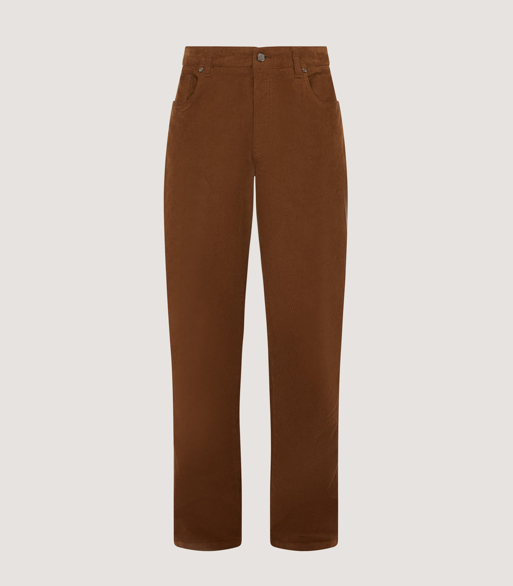 Men's Five Pocket Corduroy Trousers in Walnut