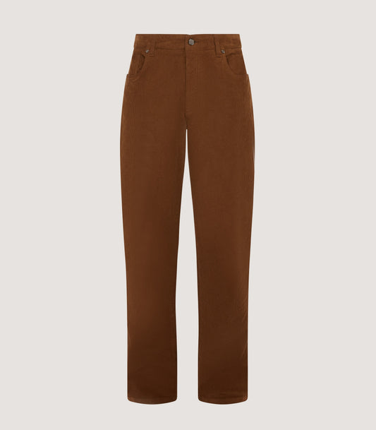 Men's Five Pocket Corduroy Trousers in Walnut
