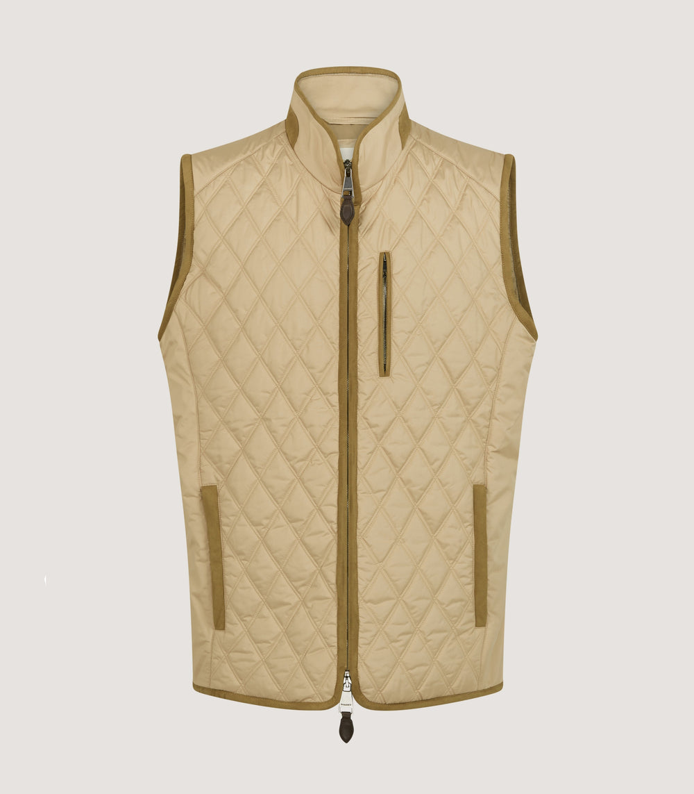 Men's Moorland Light Quilt Gilet in Camel